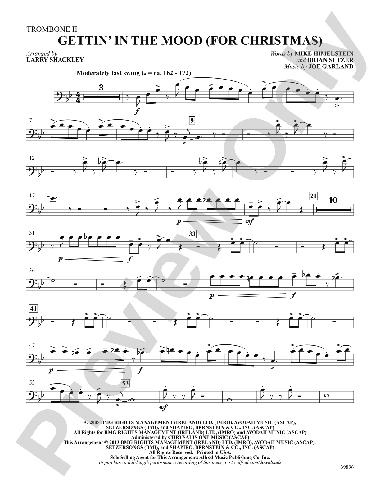 Gettin' in the Mood (for Christmas): 2nd Trombone: Choral SoundPax