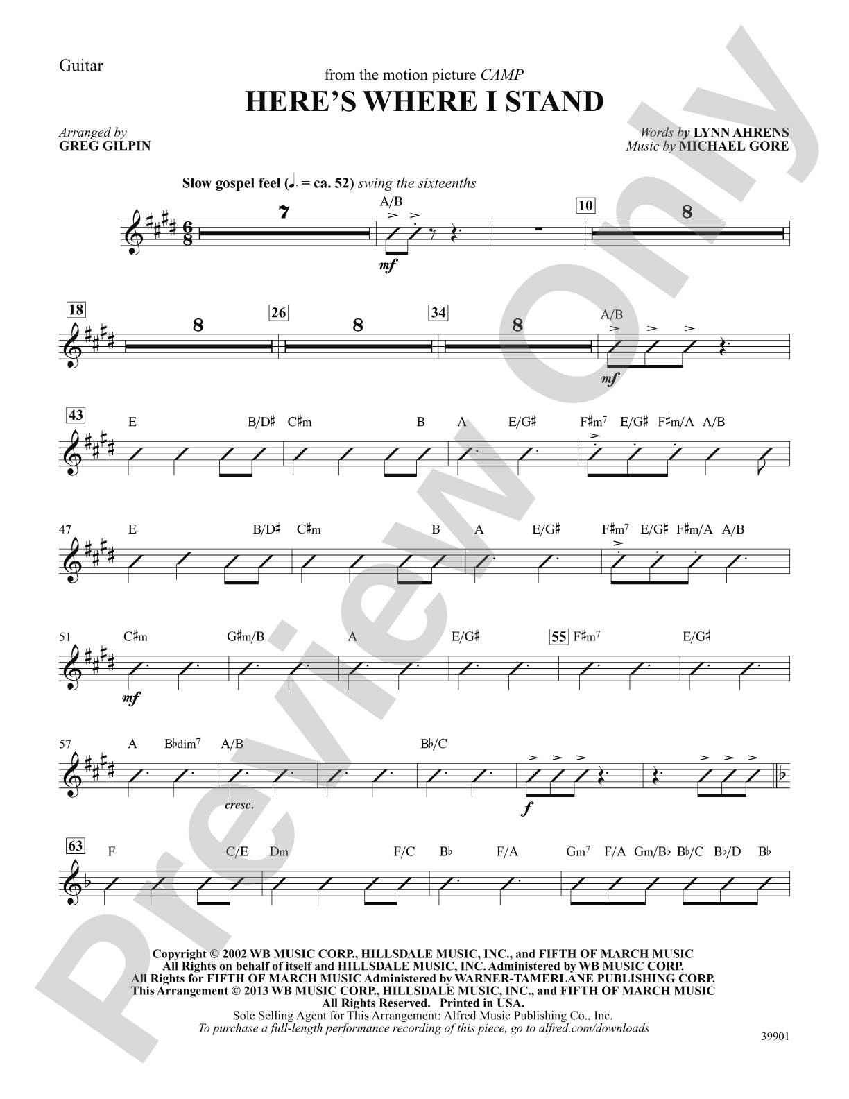 Here's Where I Stand (from the motion picture Camp): Choral SoundPax