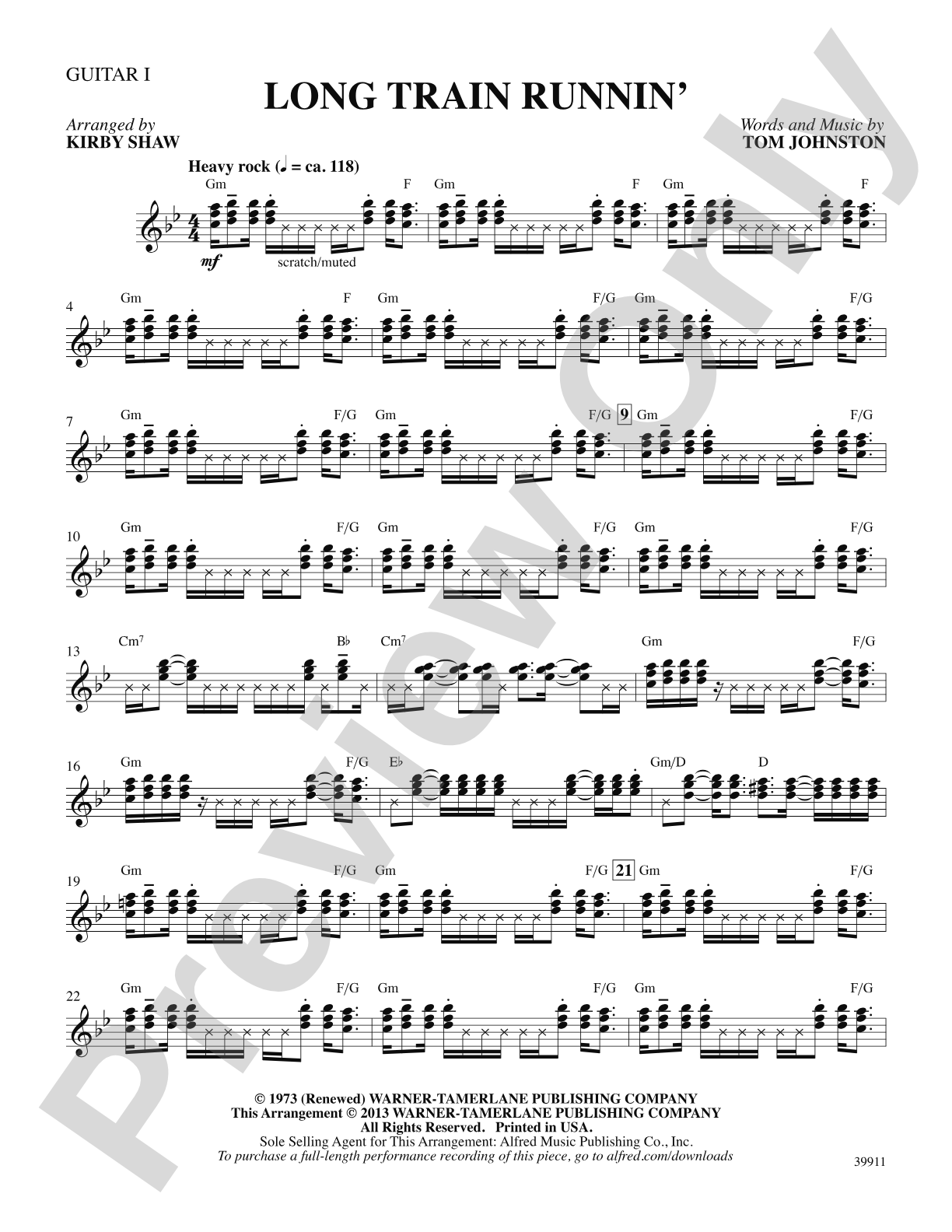 Long Train Runnin': Guitar: Choral SoundPax