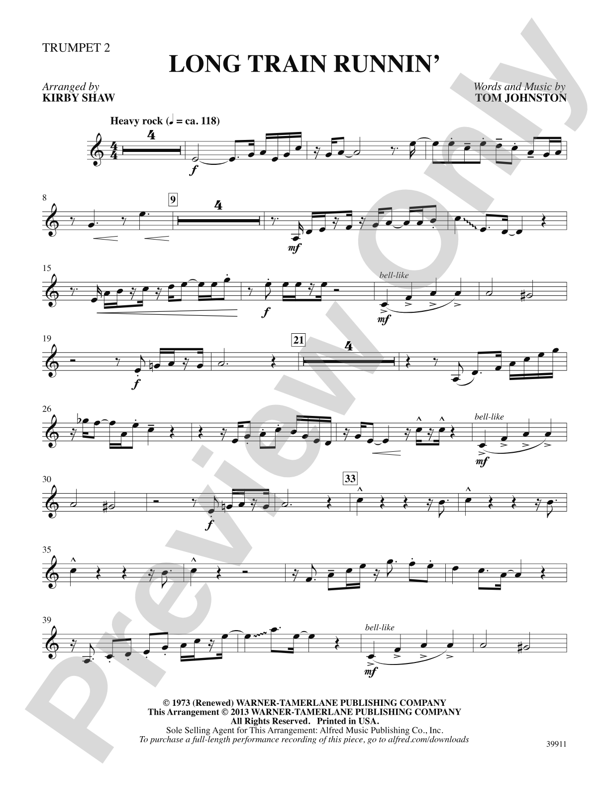 Long Train Runnin': 2nd B-flat Trumpet: Choral SoundPax