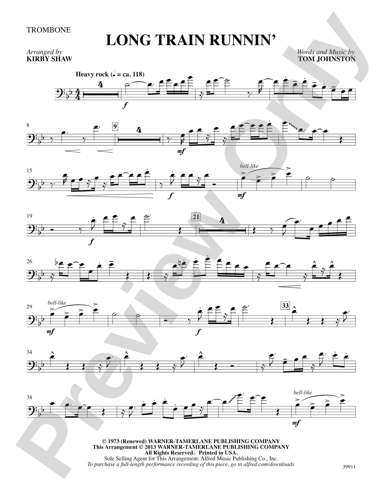 Long Train Runnin': 1st Trombone: Choral SoundPax