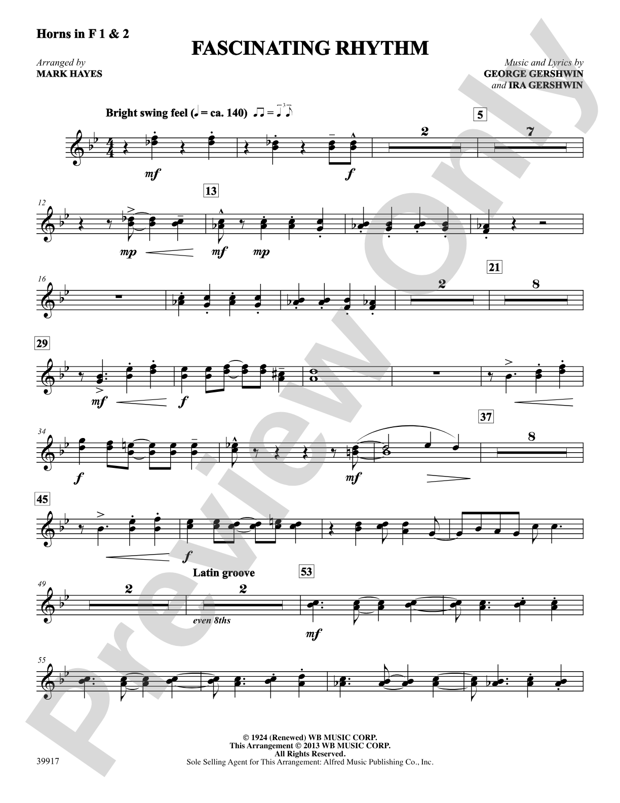 Fascinating Rhythm: 1st & 2nd F Horns: Choral SoundPax