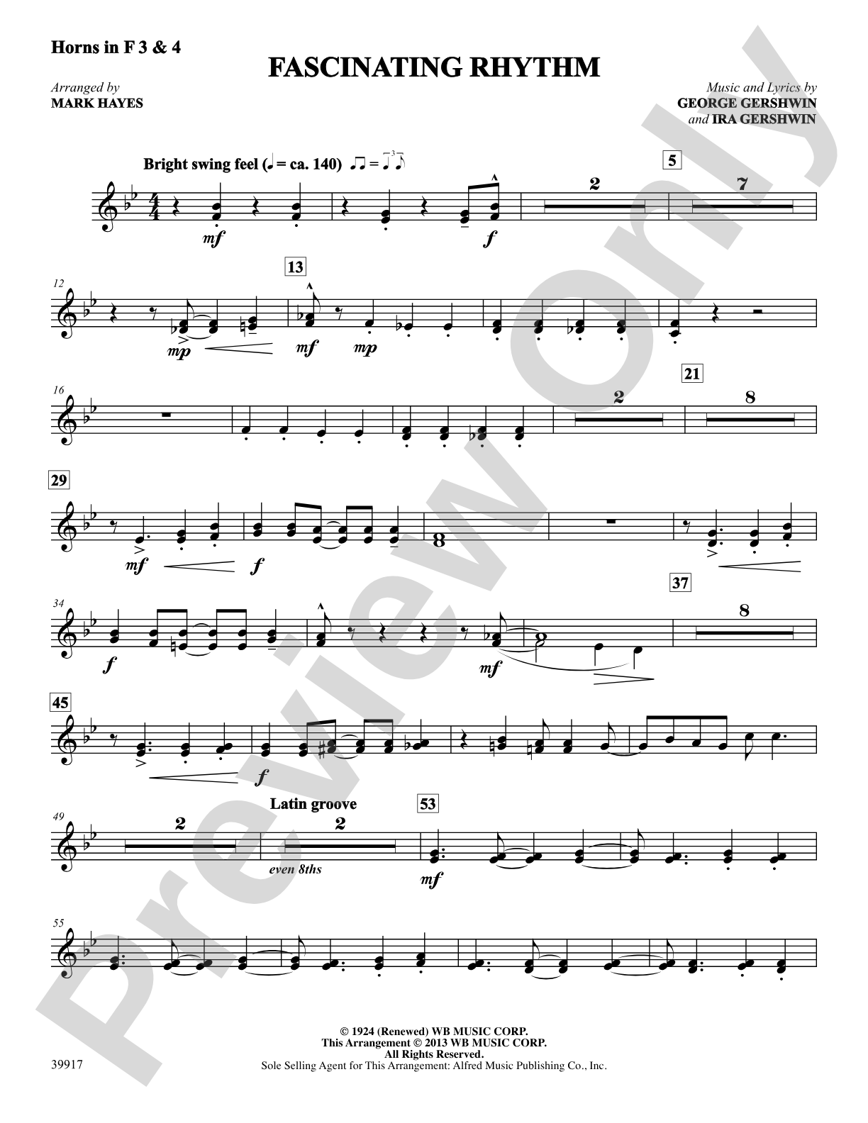 Fascinating Rhythm: 3rd & 4th F Horns: Choral SoundPax