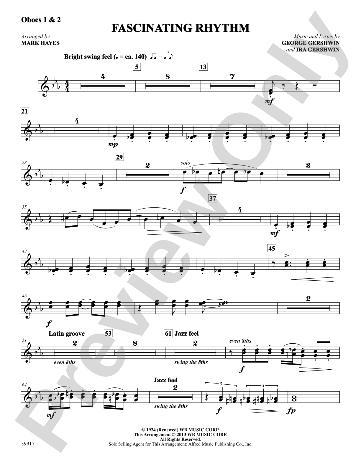 Fascinating Rhythm: 1st & 2nd Oboe: Choral SoundPax