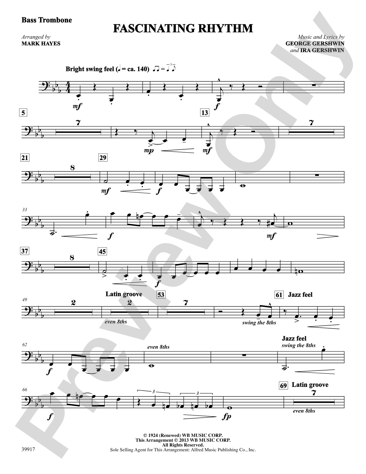 Fascinating Rhythm: 4th Trombone: Choral SoundPax