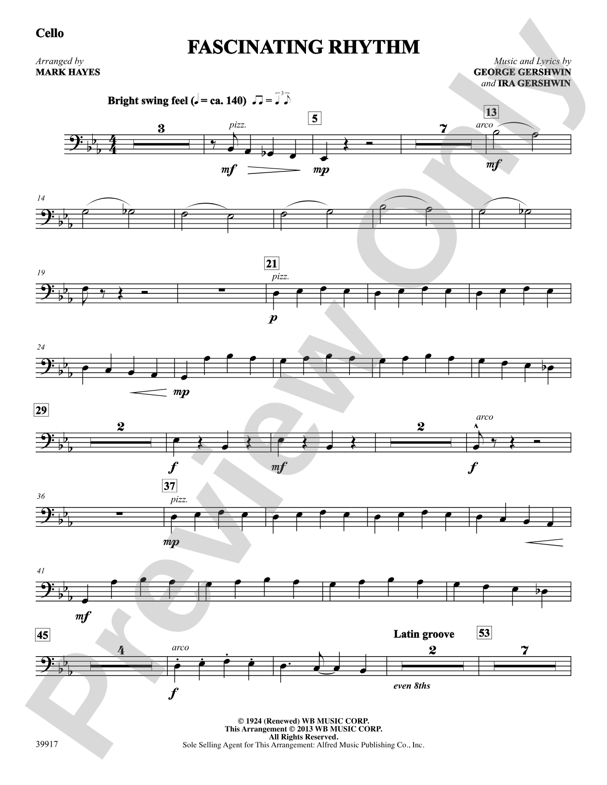 Fascinating Rhythm: Cello: Choral SoundPax
