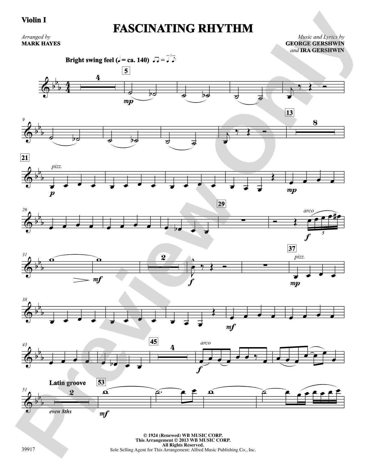 Fascinating Rhythm: 1st Violin: Choral SoundPax