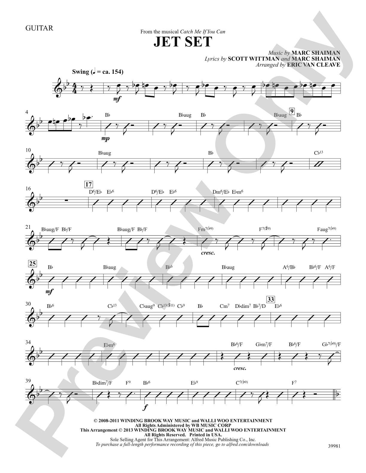 Jet Set (from the musical Catch Me If You Can): Guitar: Choral SoundPax