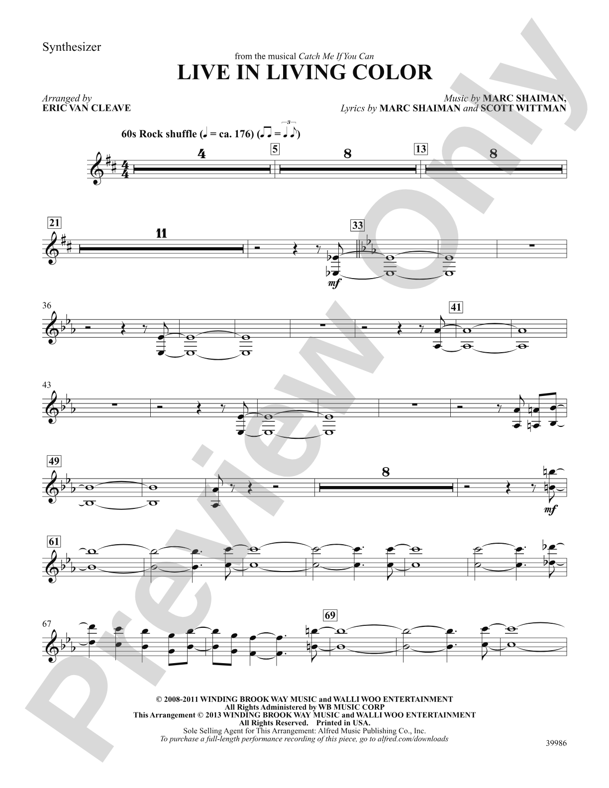 Live in Living Color (from the musical Catch Me If You Can): Synthesizer: Choral SoundPax