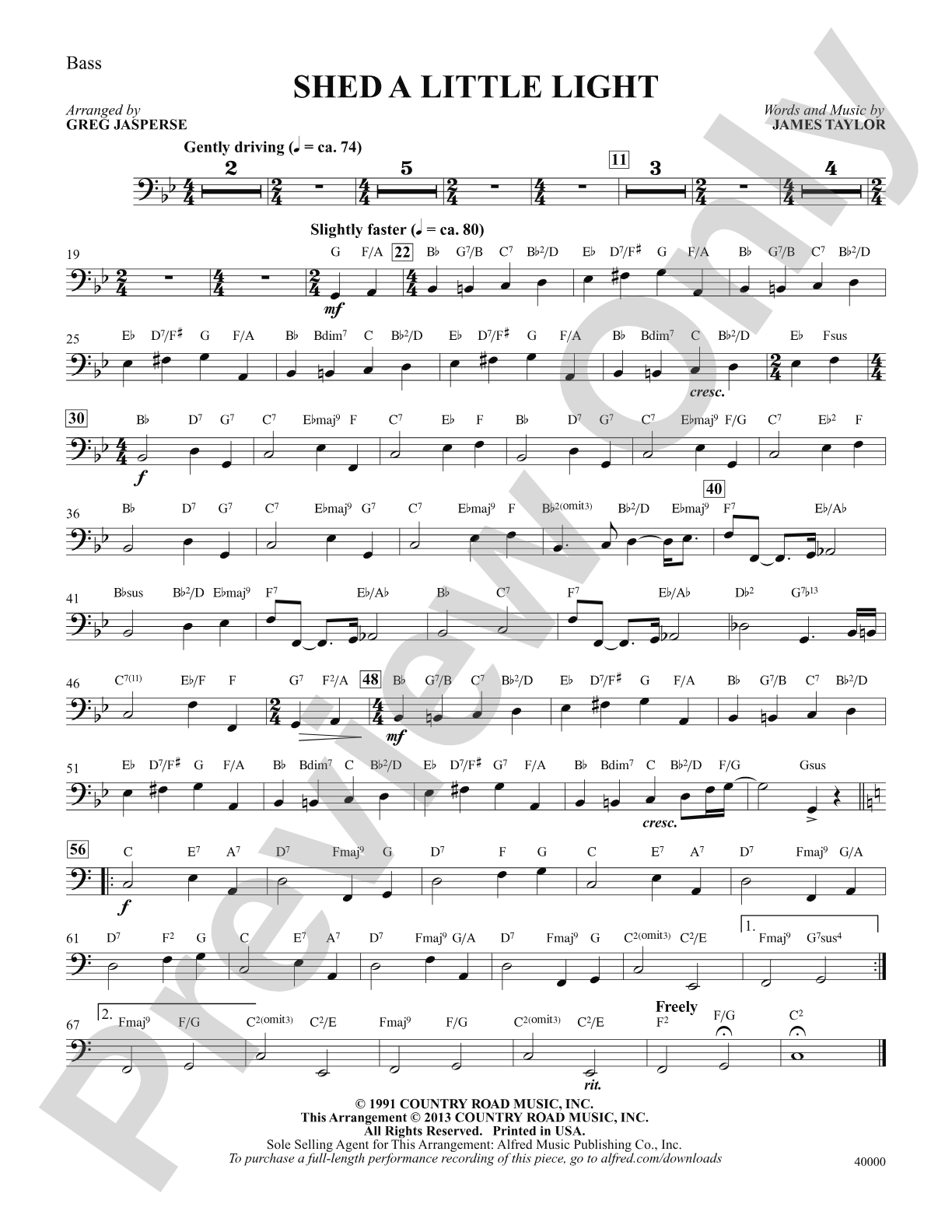 Shed a Little Light: String Bass: Choral SoundPax