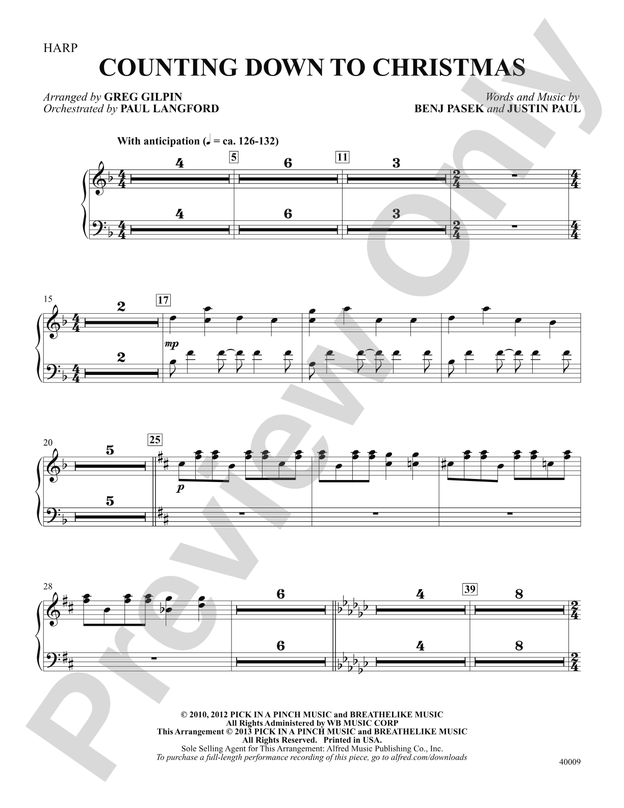 Counting Down to Christmas (from A Christmas Story: The Musical): Harp: Choral SoundPax