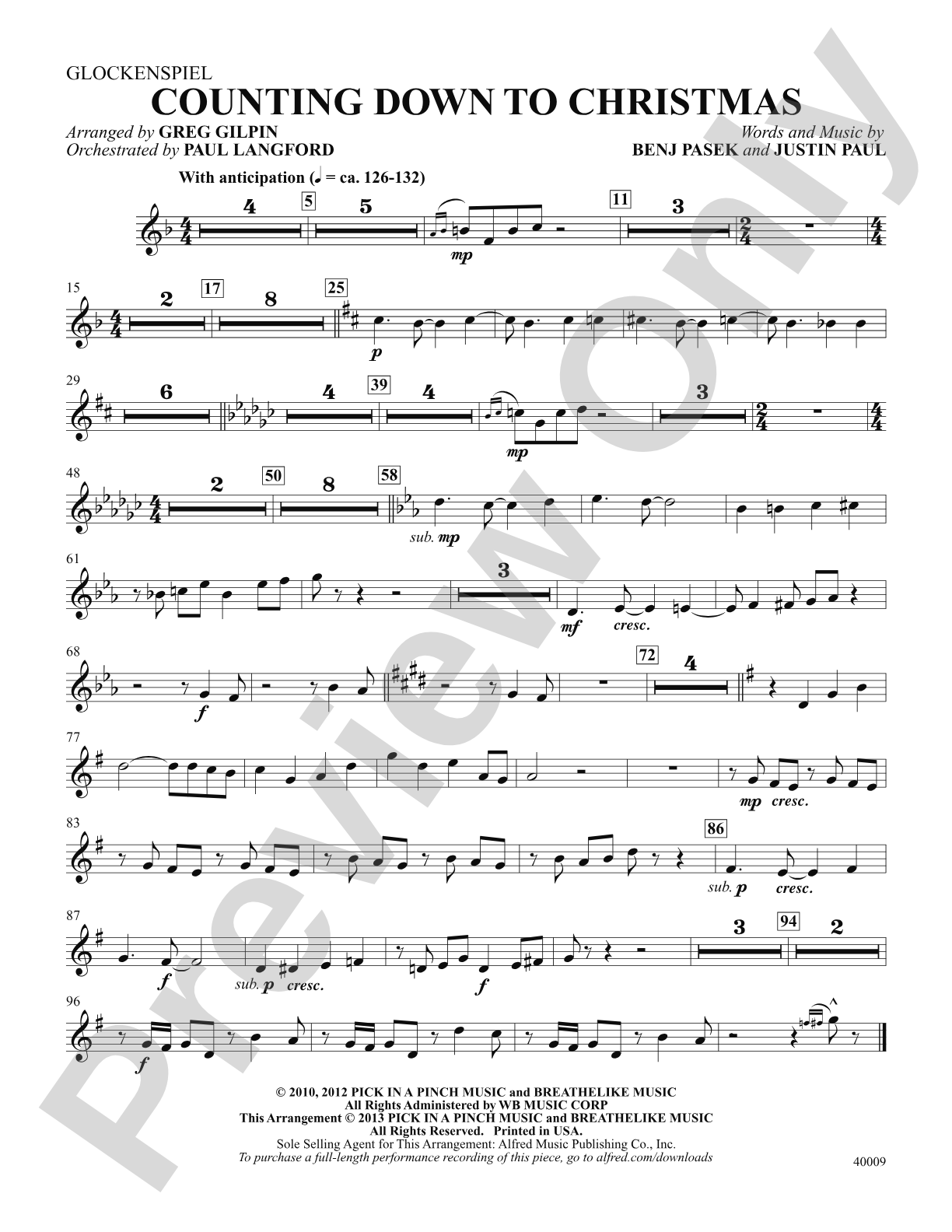 Counting Down to Christmas (from A Christmas Story: The Musical): Mallets: Choral SoundPax