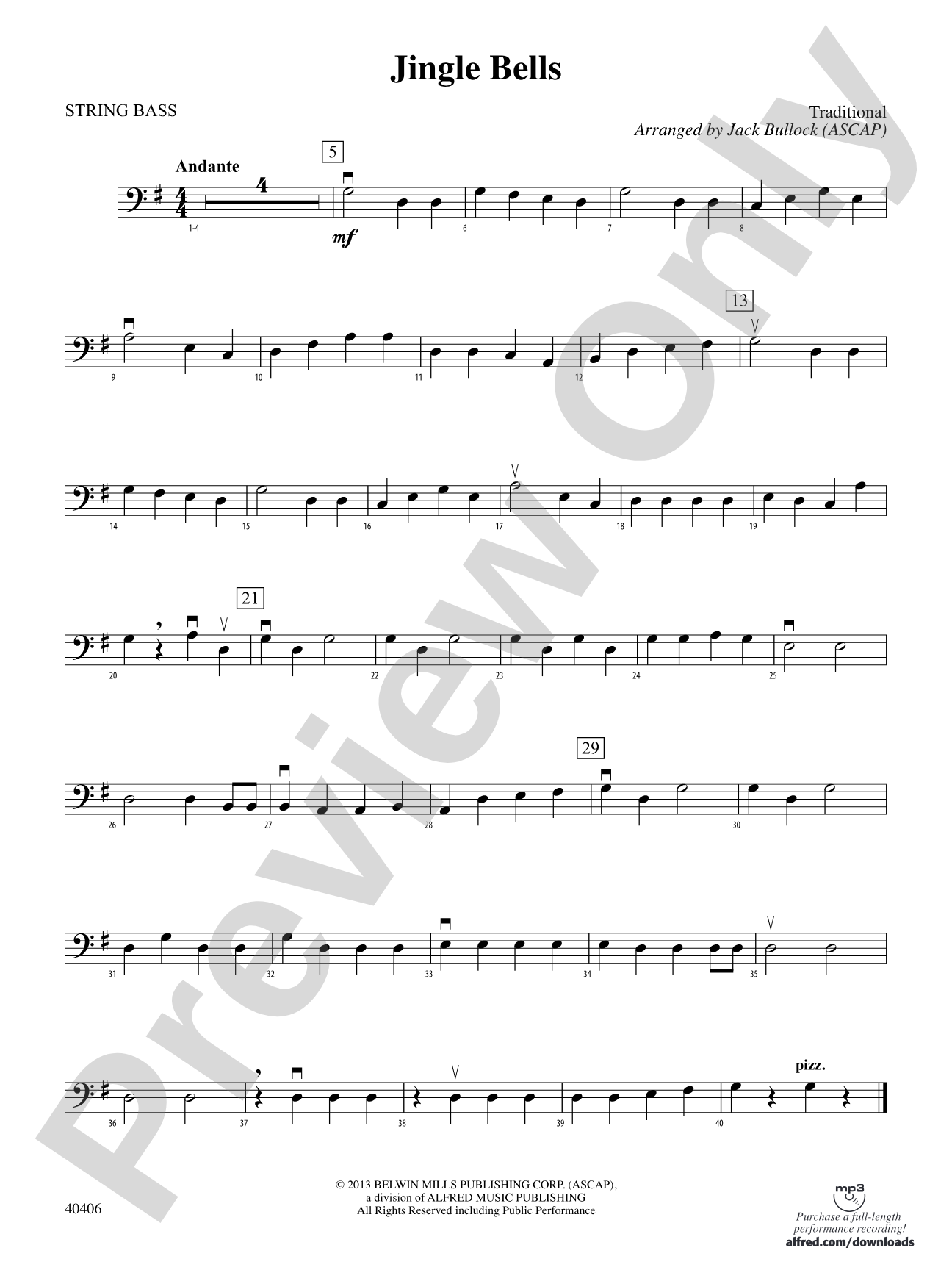 Jingle Bells: String Bass