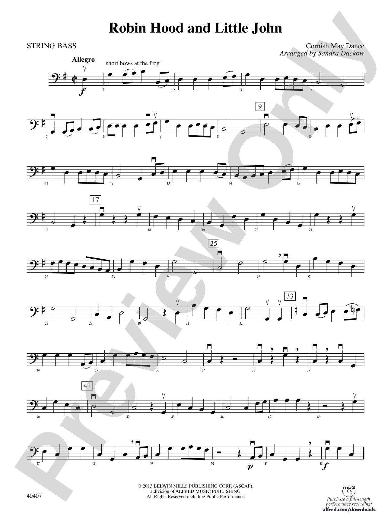 Robin Hood and Little John: String Bass