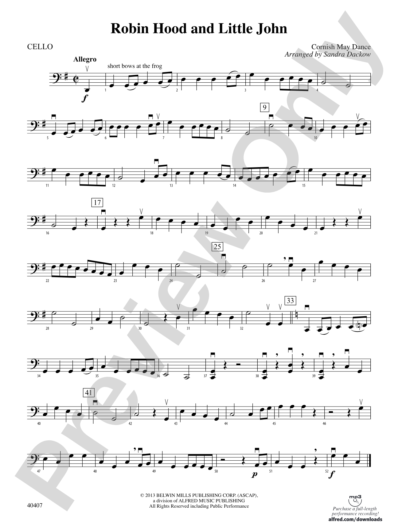 Robin Hood and Little John: Cello
