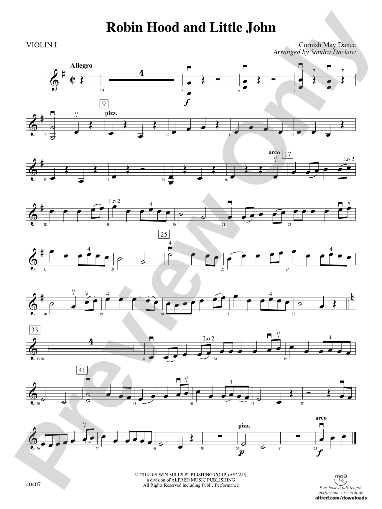 Robin Hood and Little John: 1st Violin