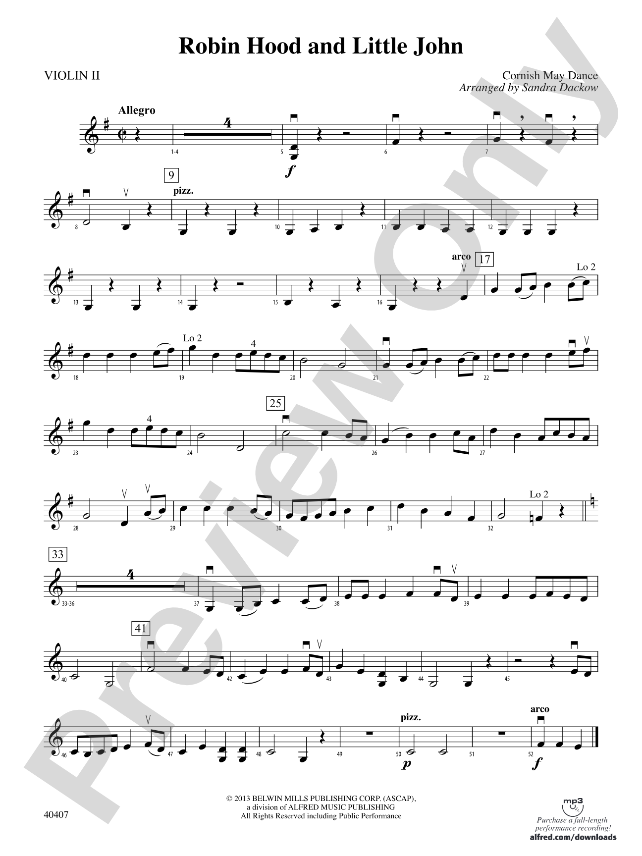 Robin Hood and Little John: 2nd Violin