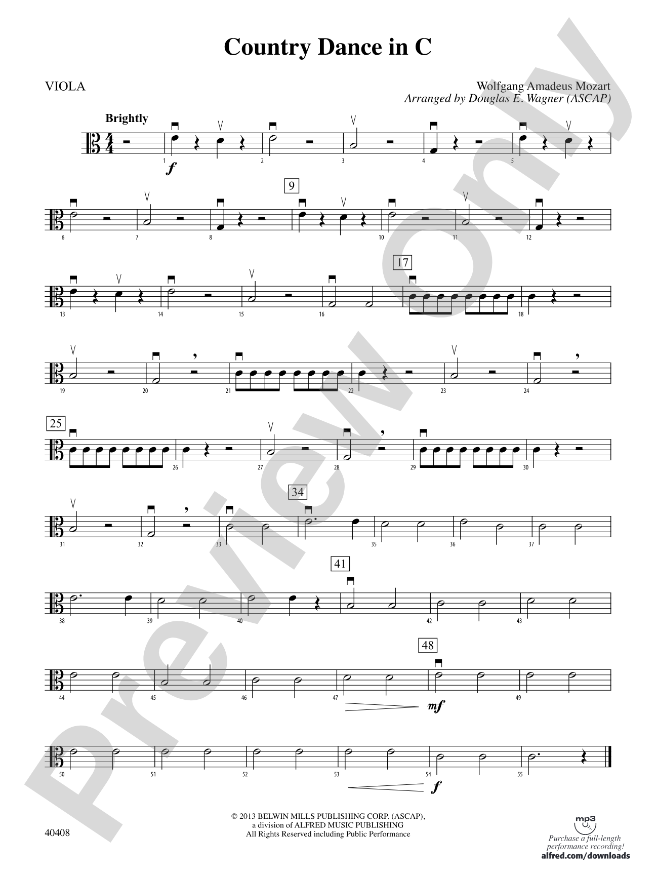Country Dance in C: Viola