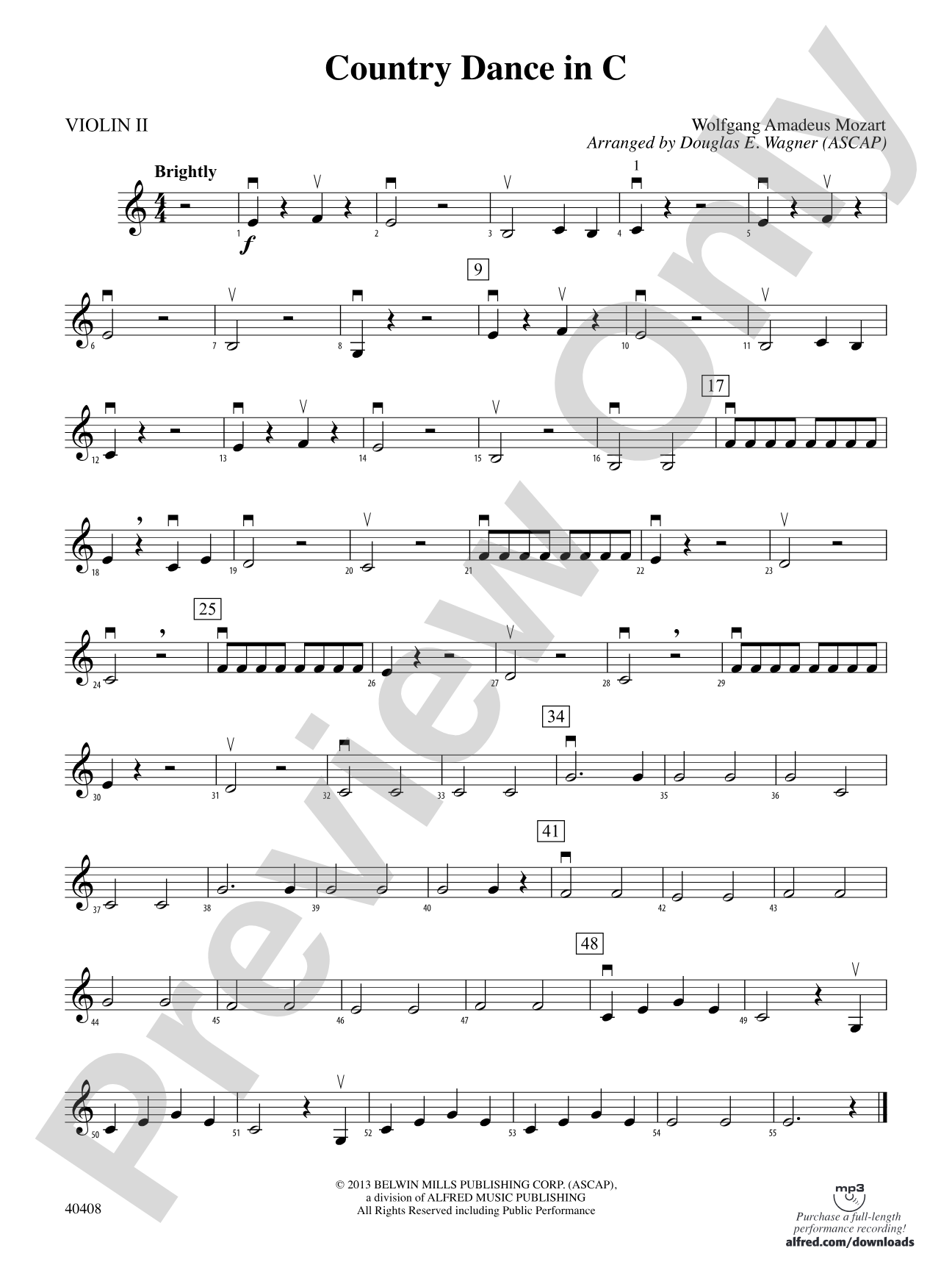 Country Dance in C: 2nd Violin