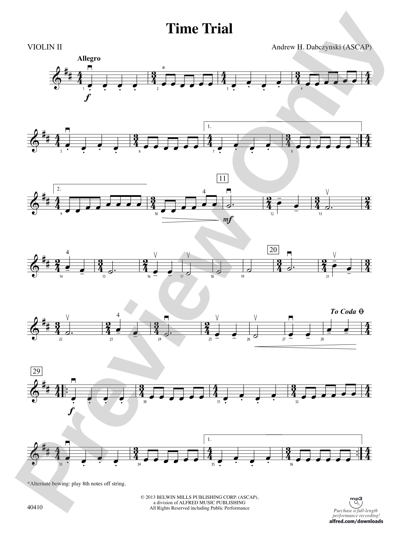 Time Trial: 2nd Violin