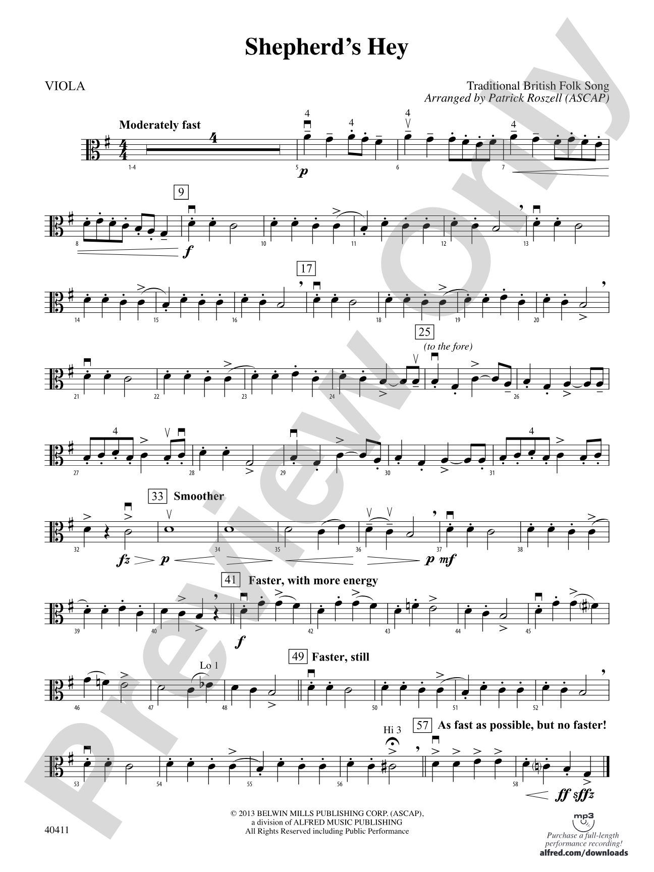 Shepherd's Hey: Viola