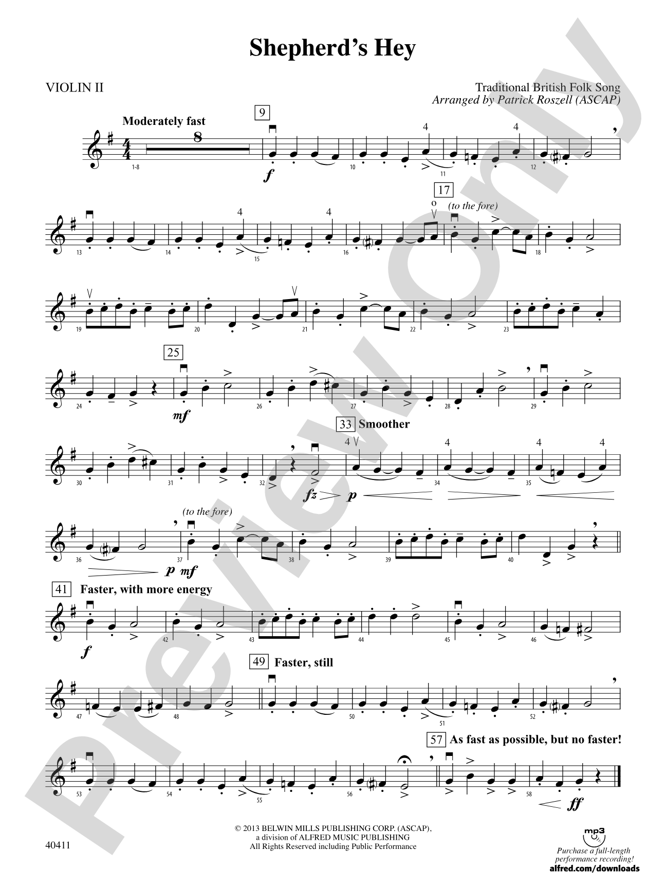 Shepherd's Hey: 2nd Violin