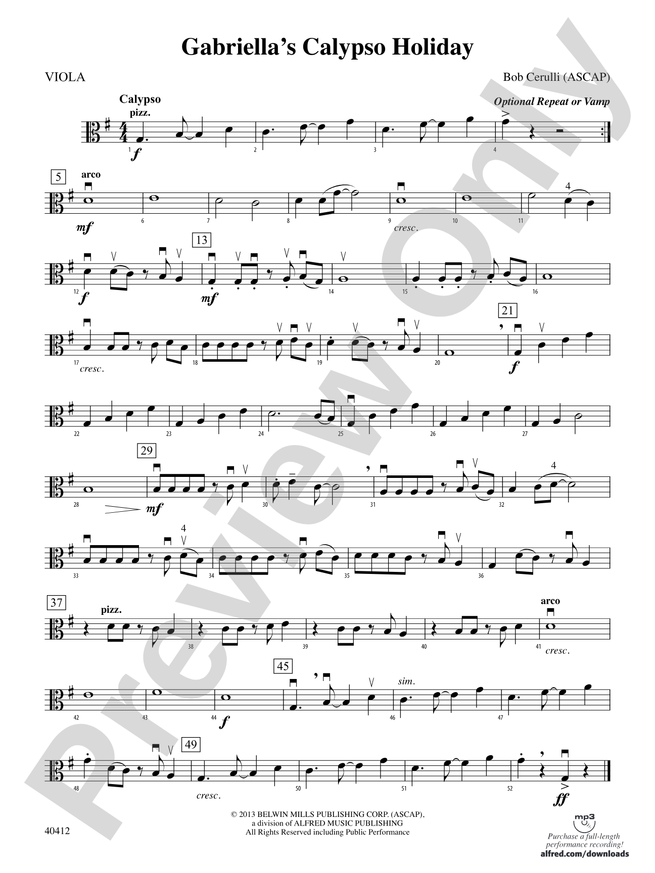 Gabriella's Calypso Holiday: Viola