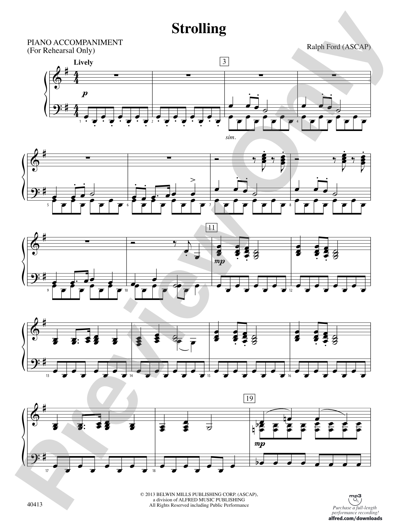 Strolling: Piano Accompaniment