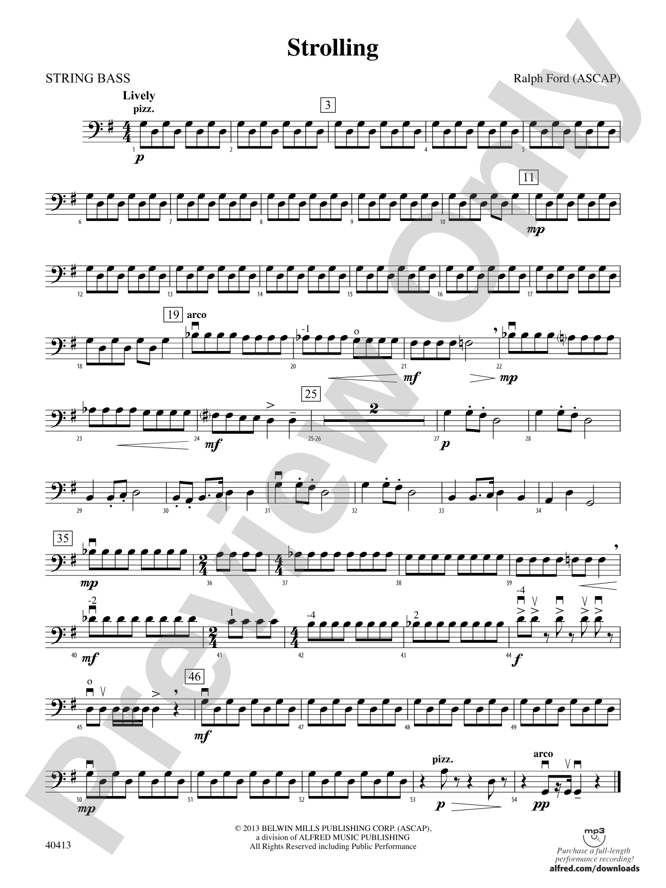 Strolling: String Bass