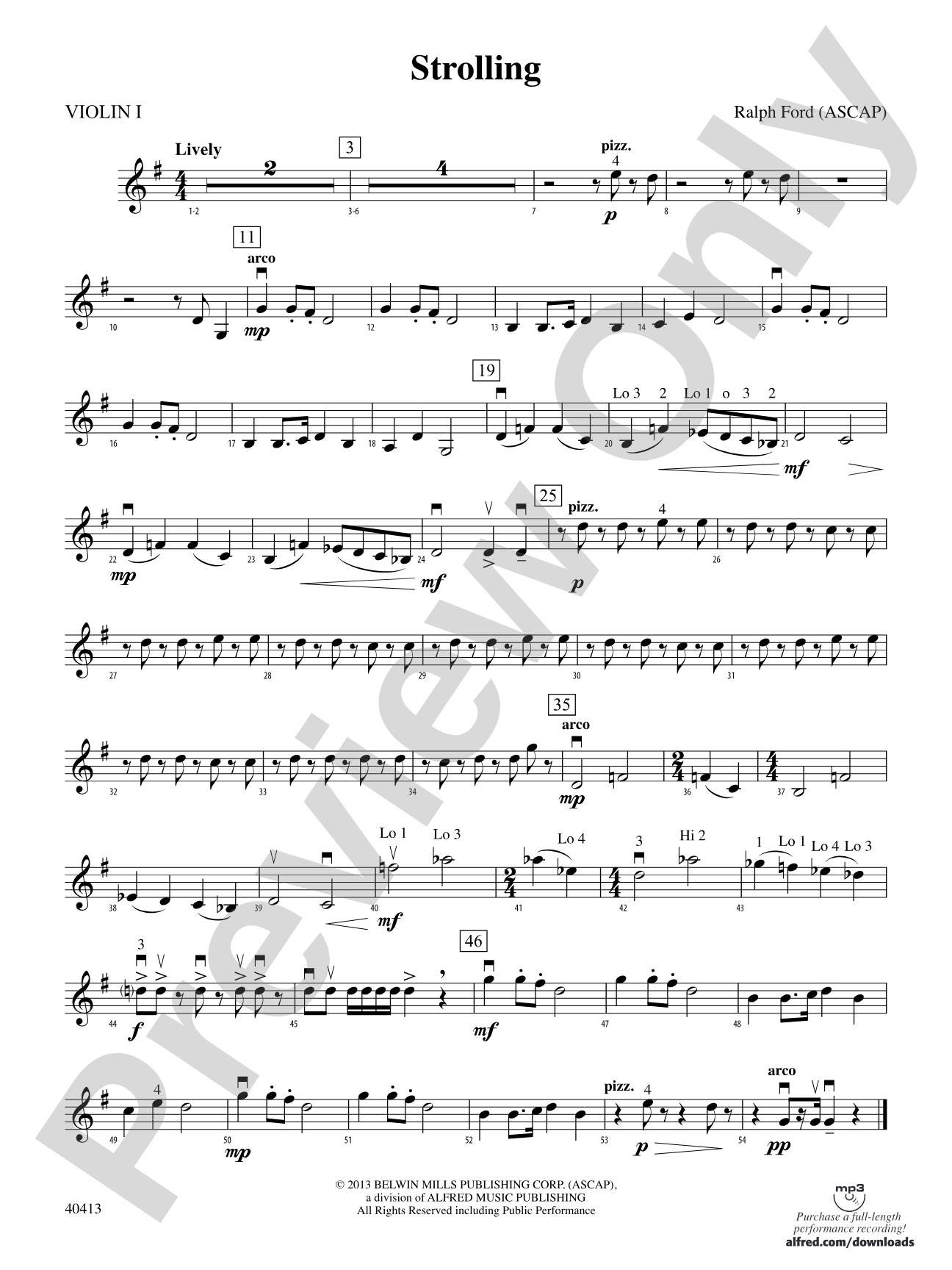 Strolling: 1st Violin