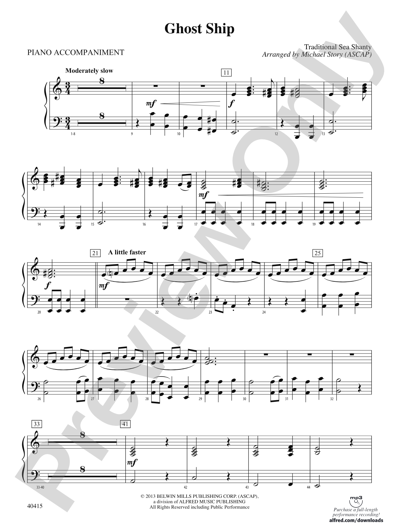 Ghost Ship: Piano Accompaniment