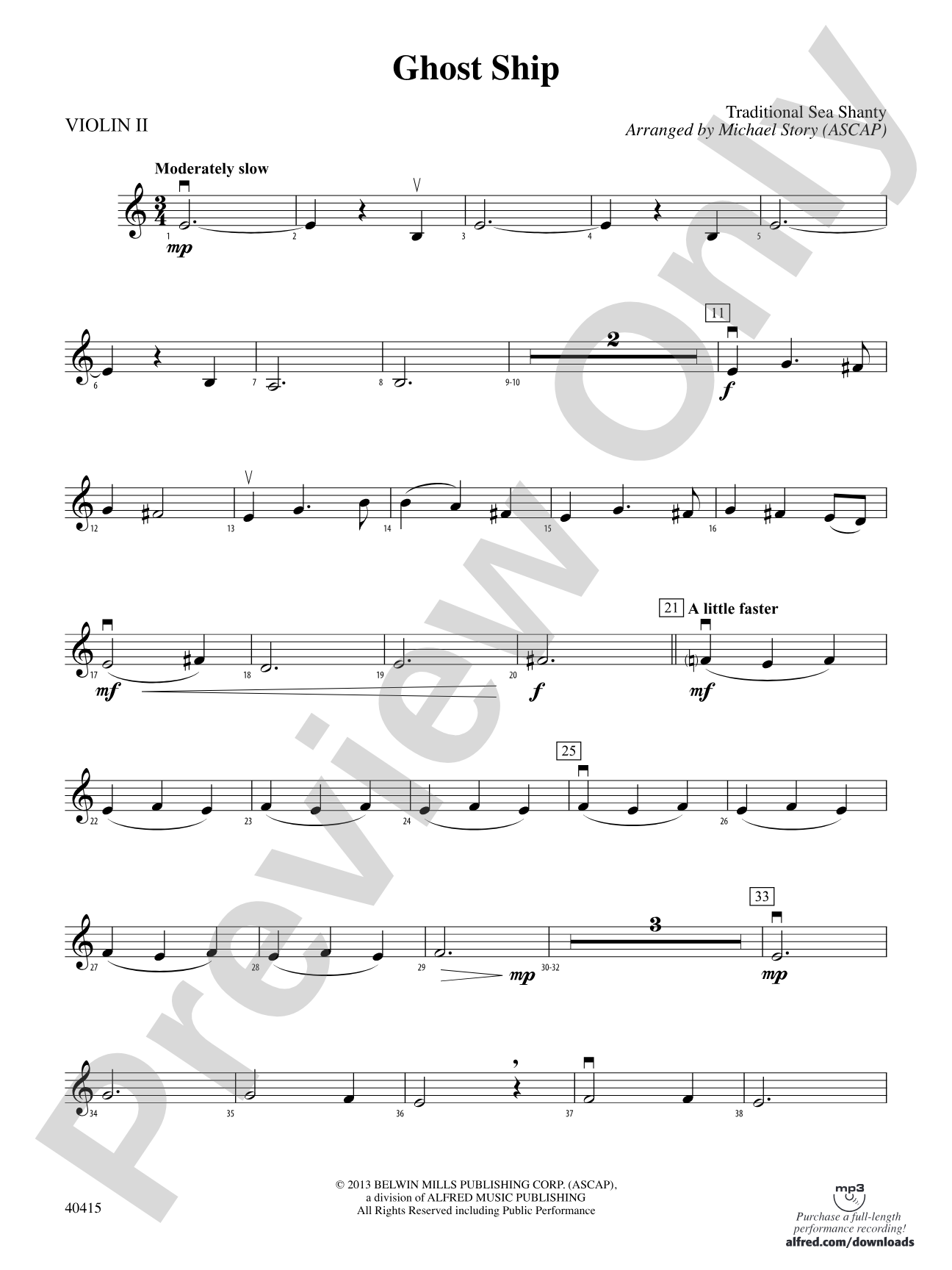 Ghost Ship: 2nd Violin