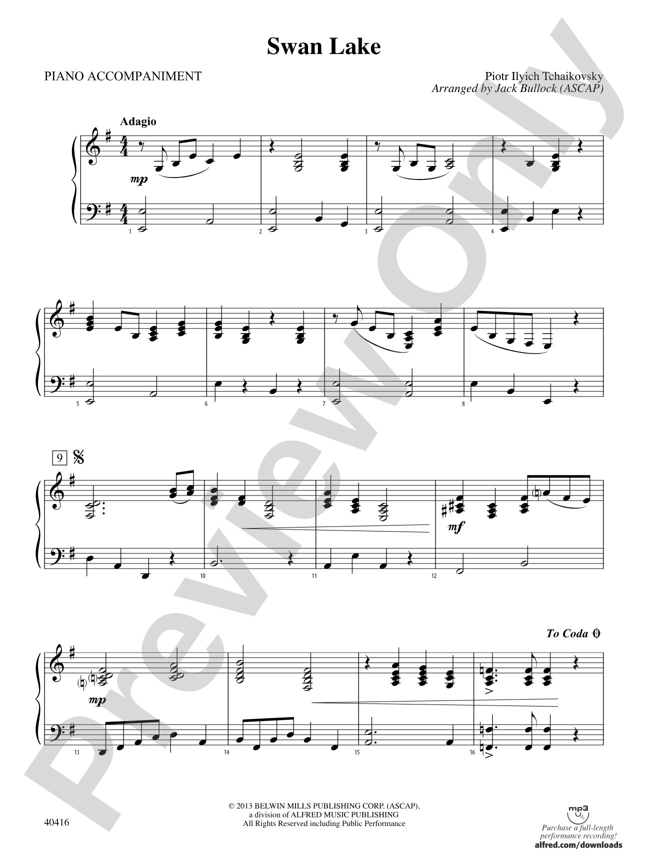 Swan Lake: Piano Accompaniment