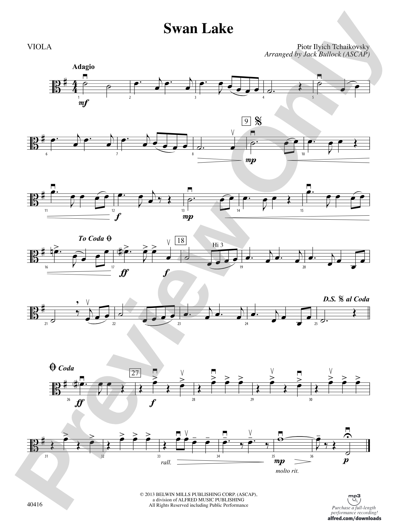 Swan Lake: Viola