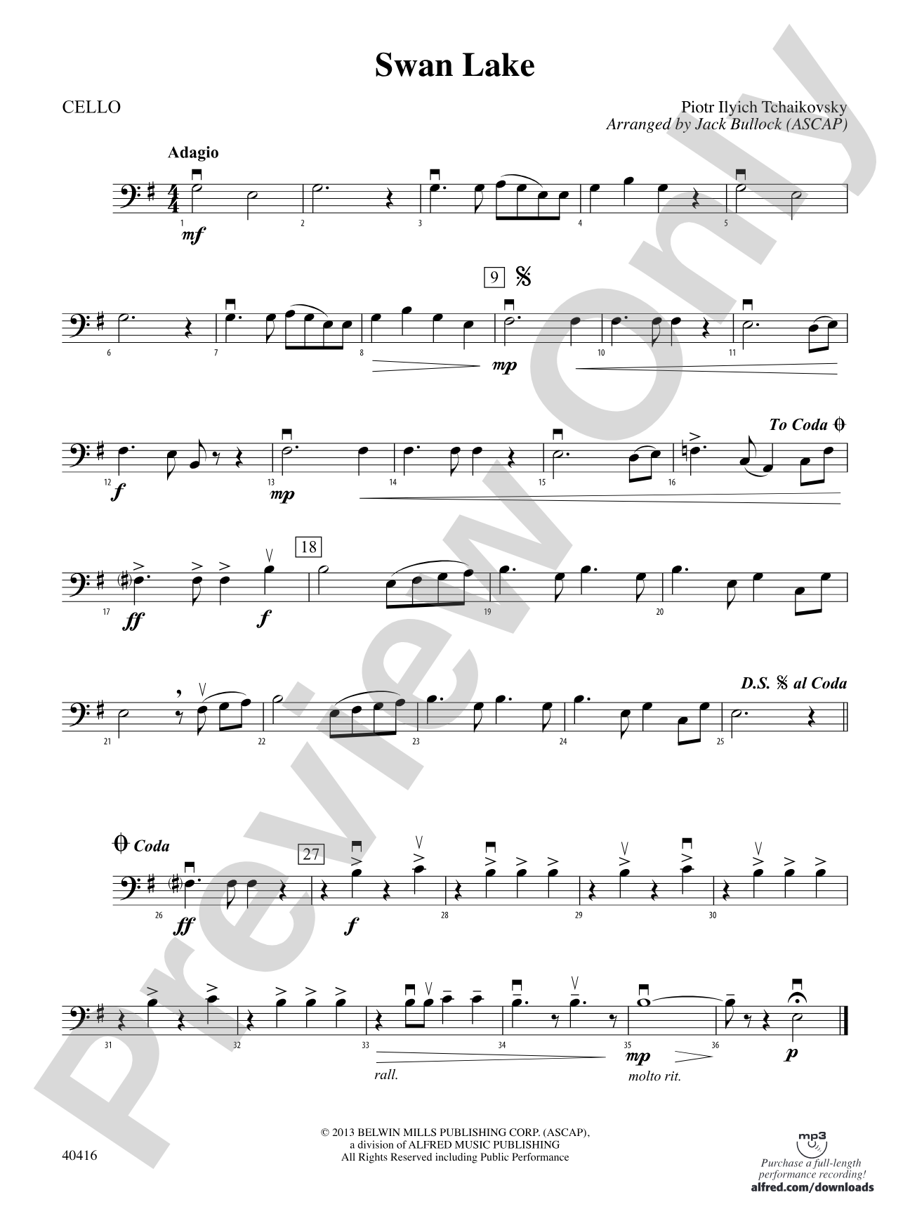 Swan Lake: Cello