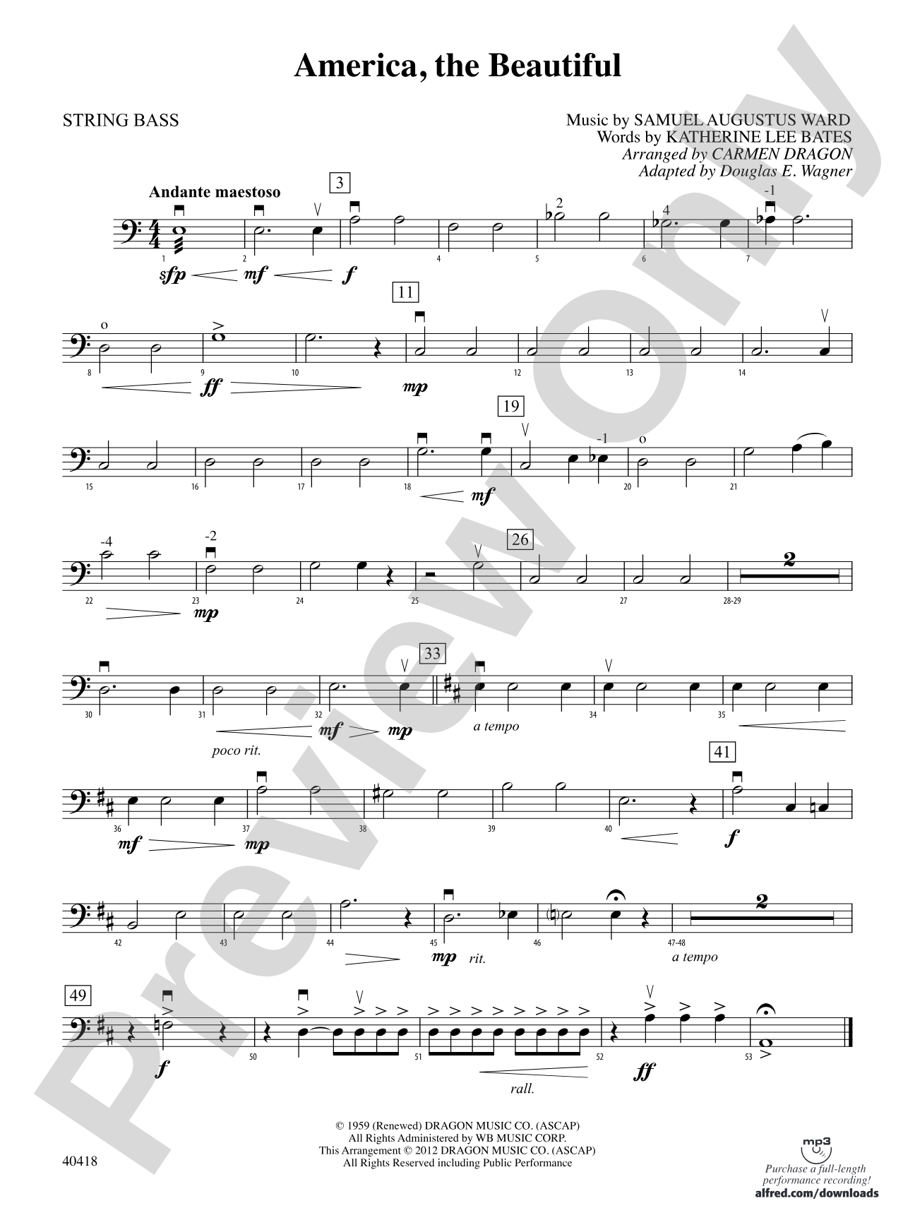 America, the Beautiful: String Bass