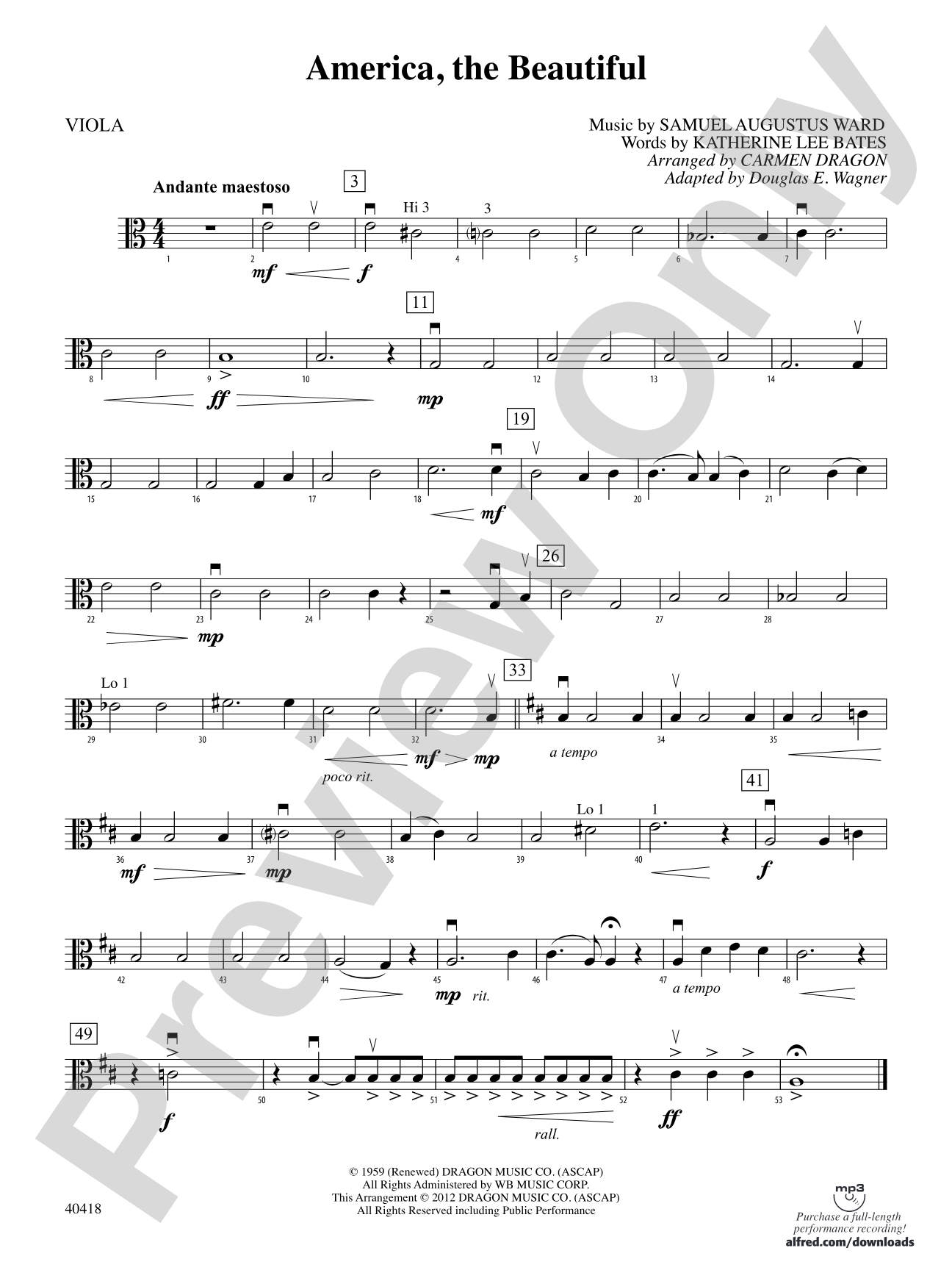 America, the Beautiful: Viola