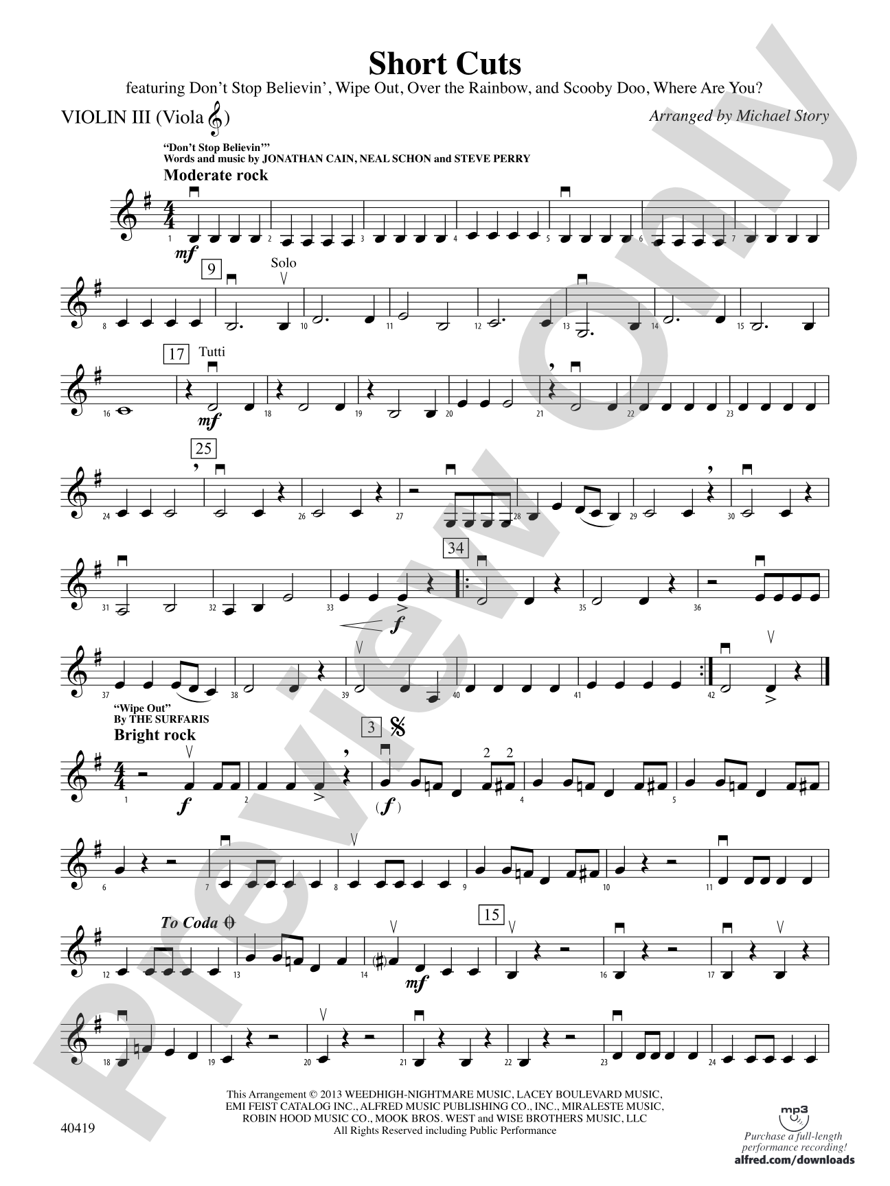 Short Cuts: 3rd Violin (Viola [TC])