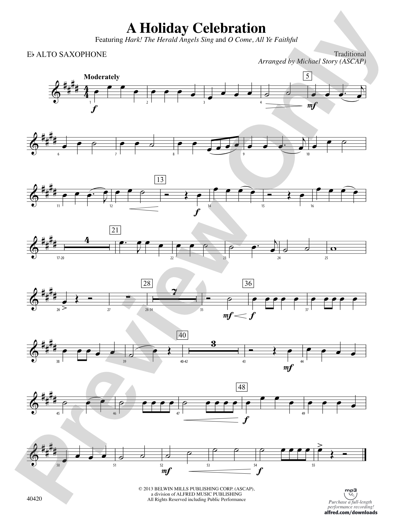A Holiday Celebration: E-flat Alto Saxophone