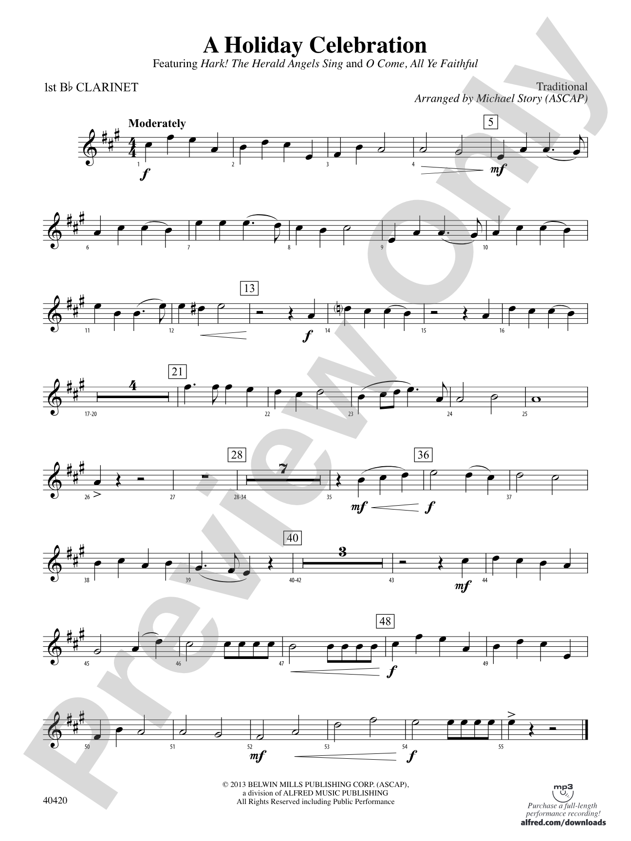 A Holiday Celebration: 1st B-flat Clarinet