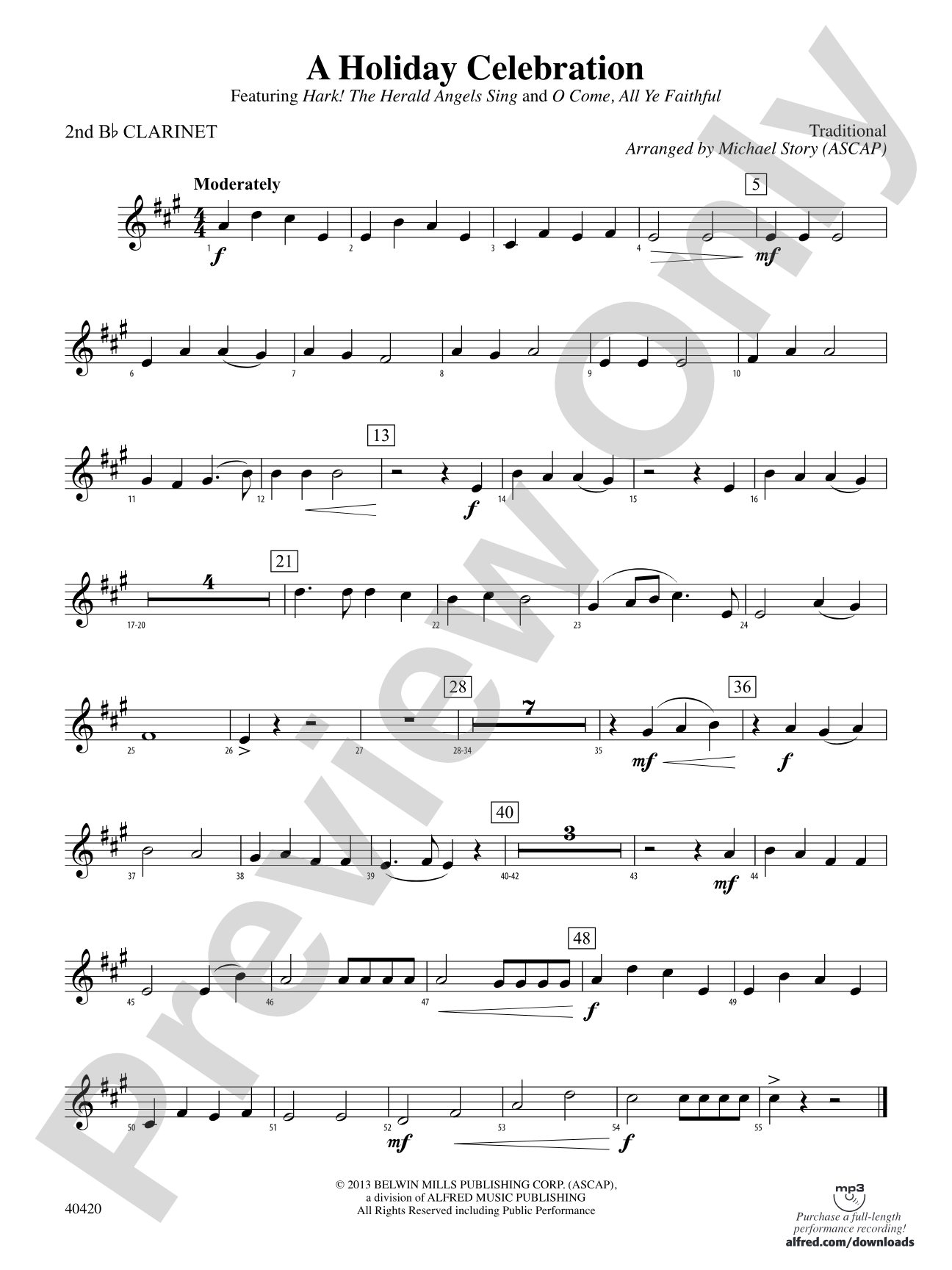 A Holiday Celebration: 2nd B-flat Clarinet
