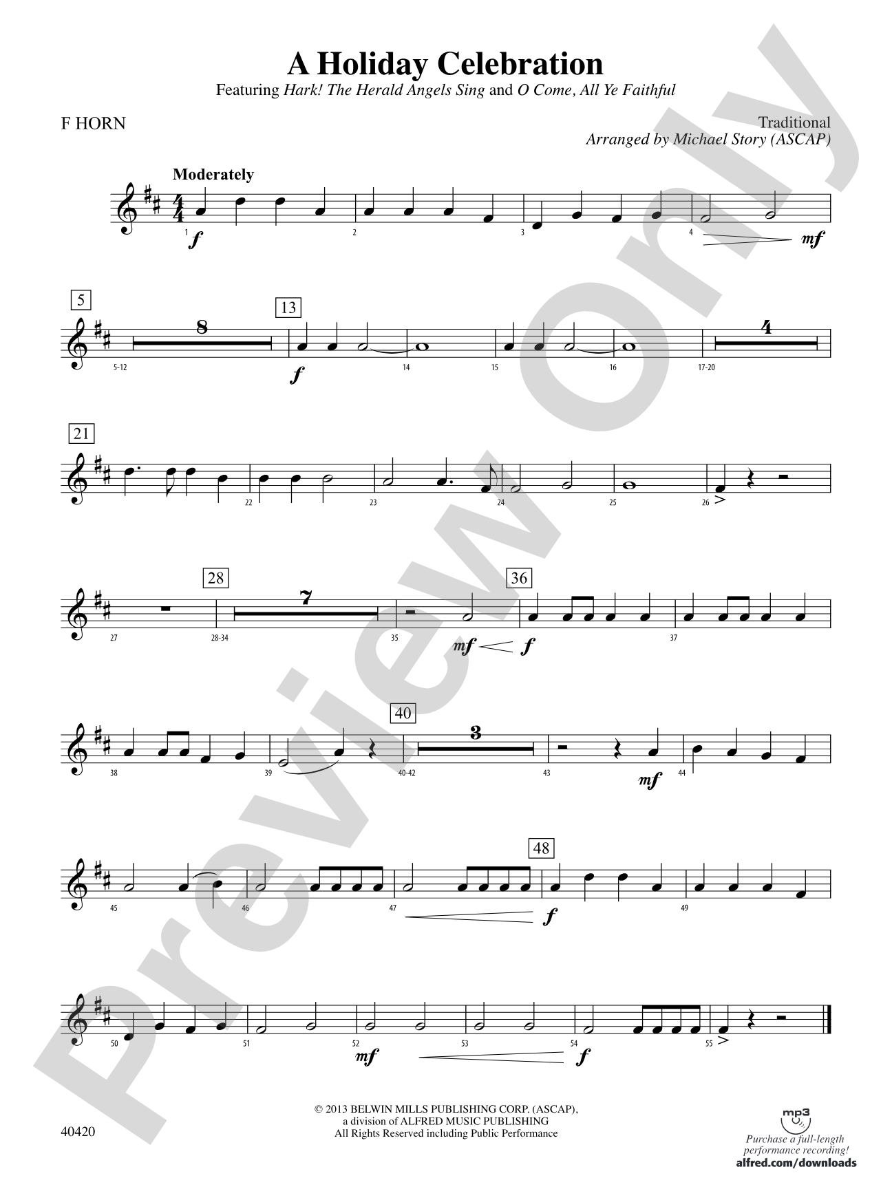 A Holiday Celebration: 1st F Horn