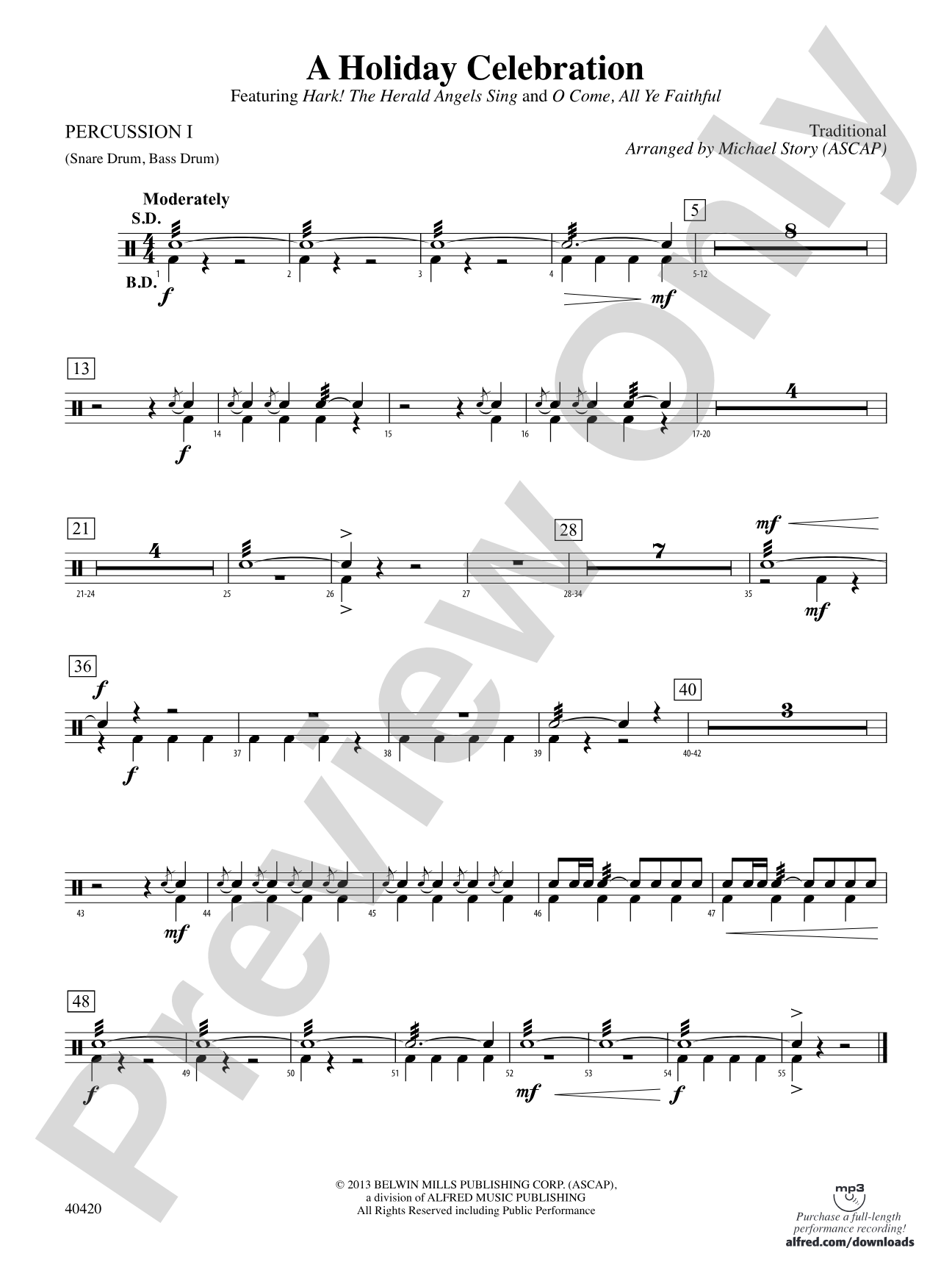 A Holiday Celebration: 1st Percussion