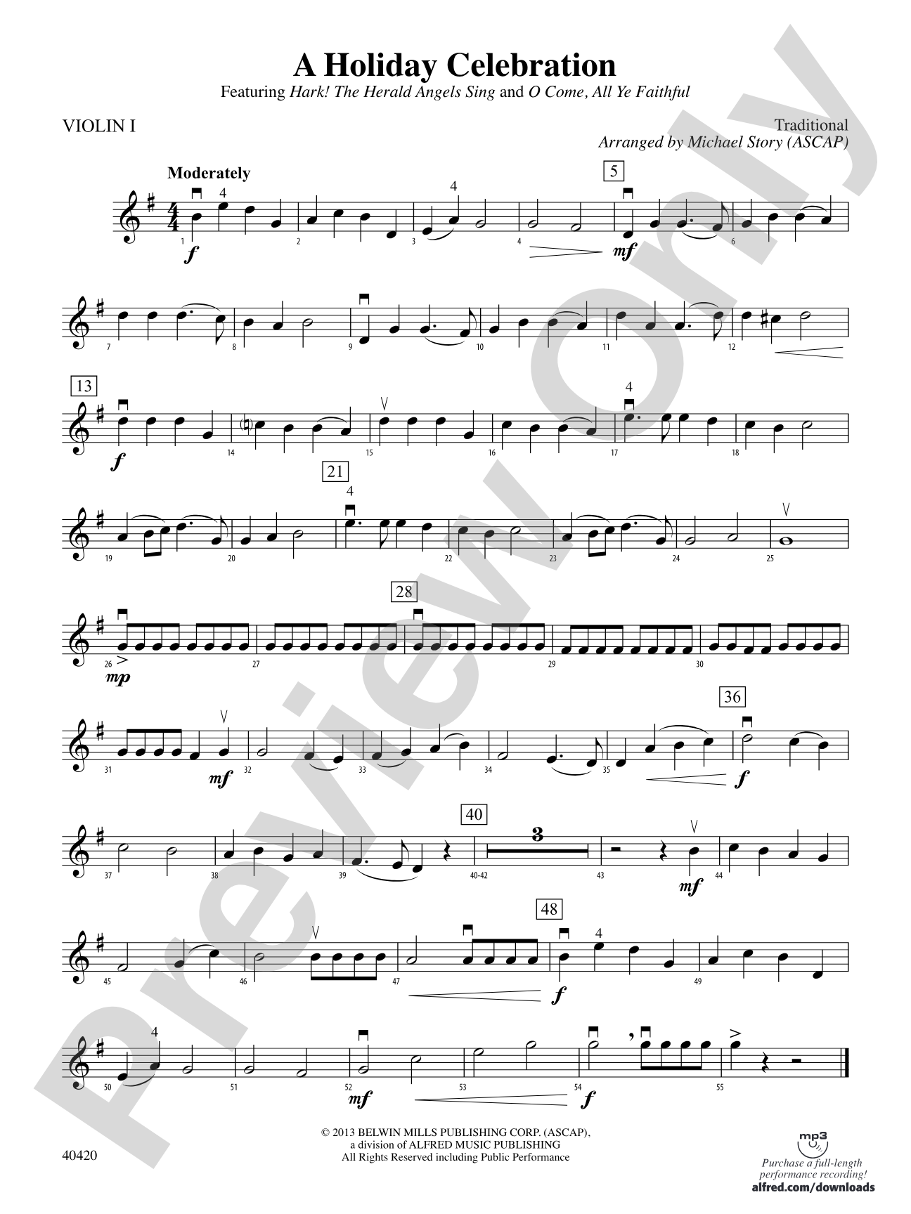 A Holiday Celebration: 1st Violin