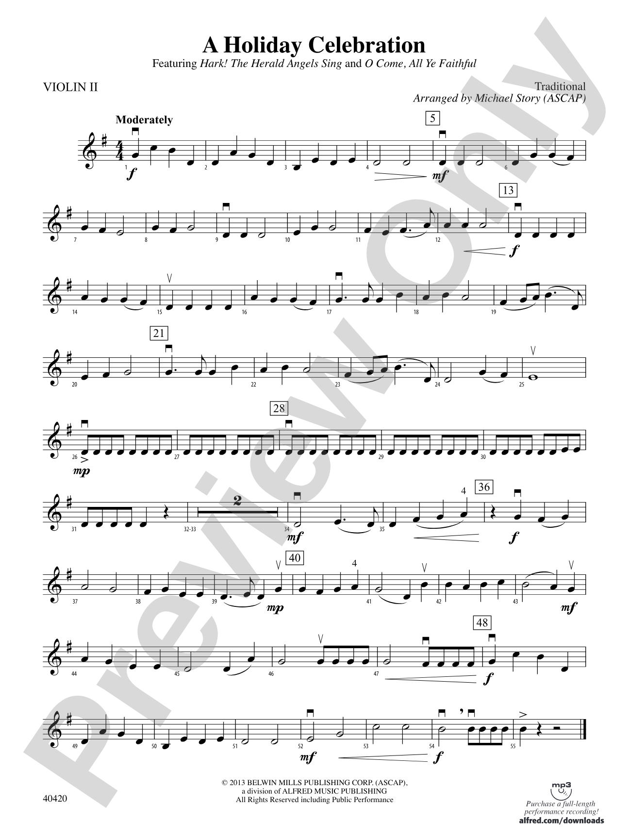 A Holiday Celebration: 2nd Violin