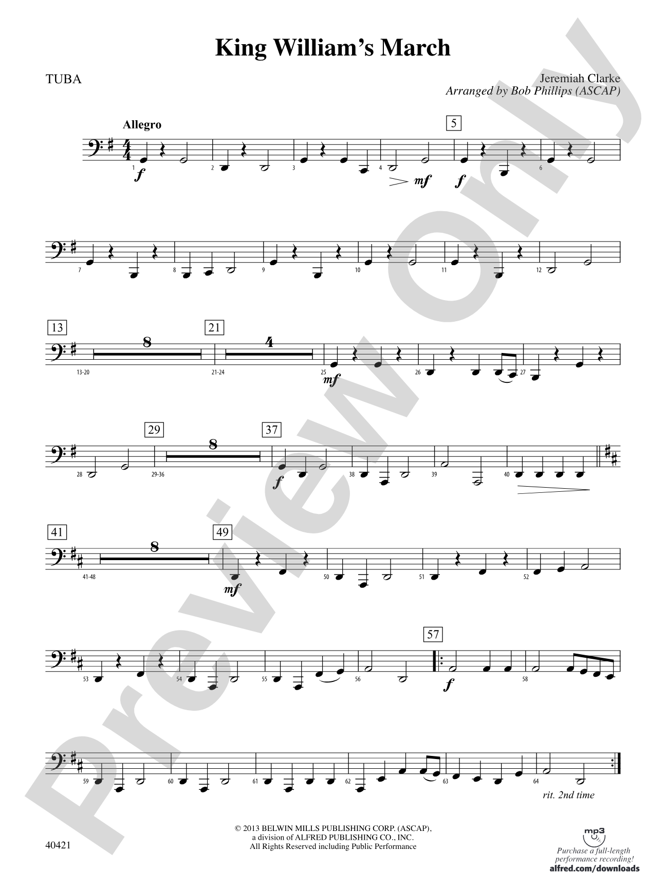 King William's March: Tuba