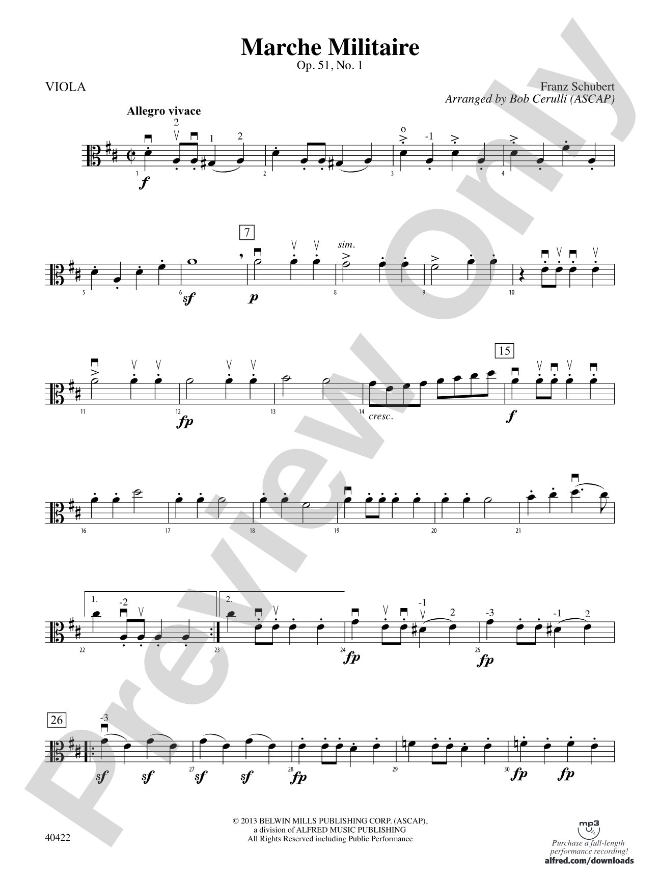 March Militaire: Viola
