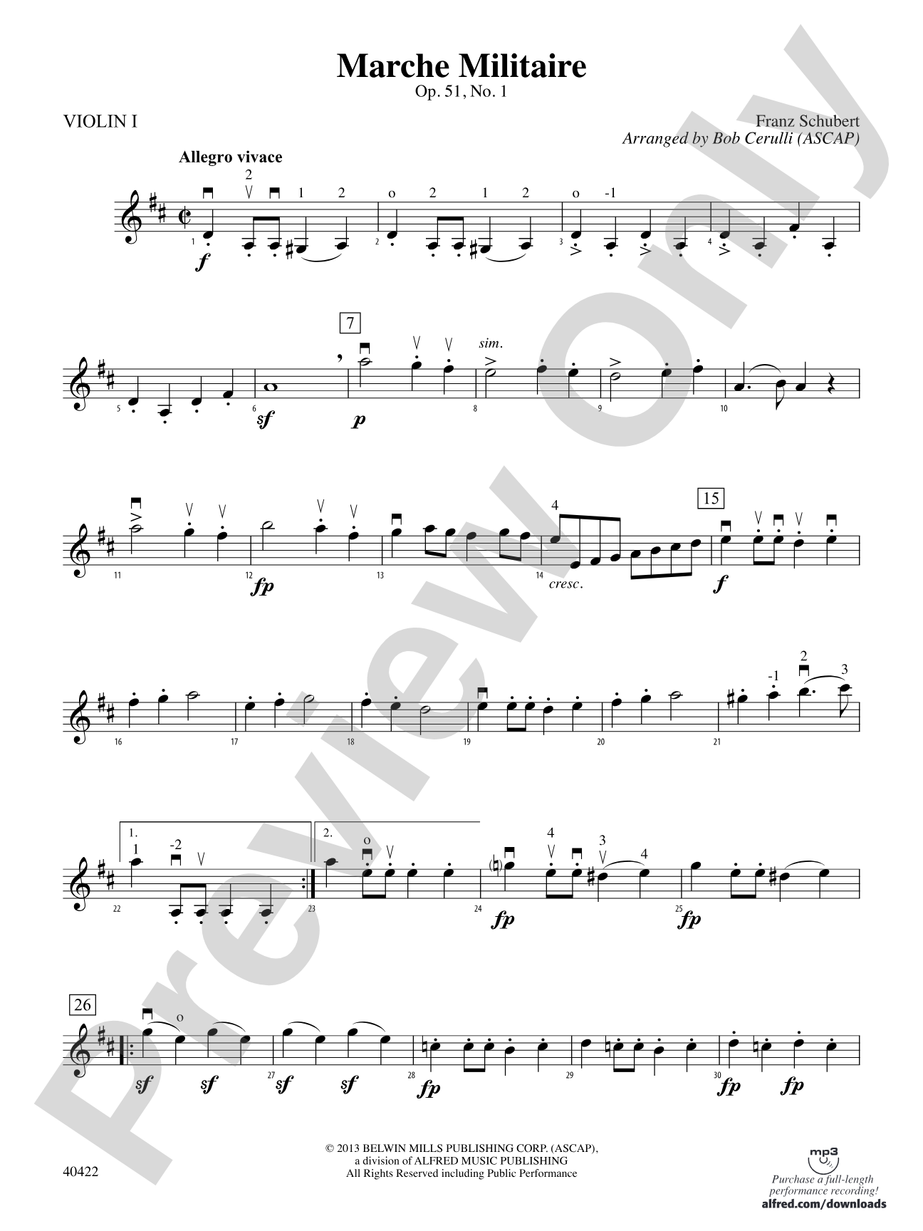 March Militaire: 1st Violin