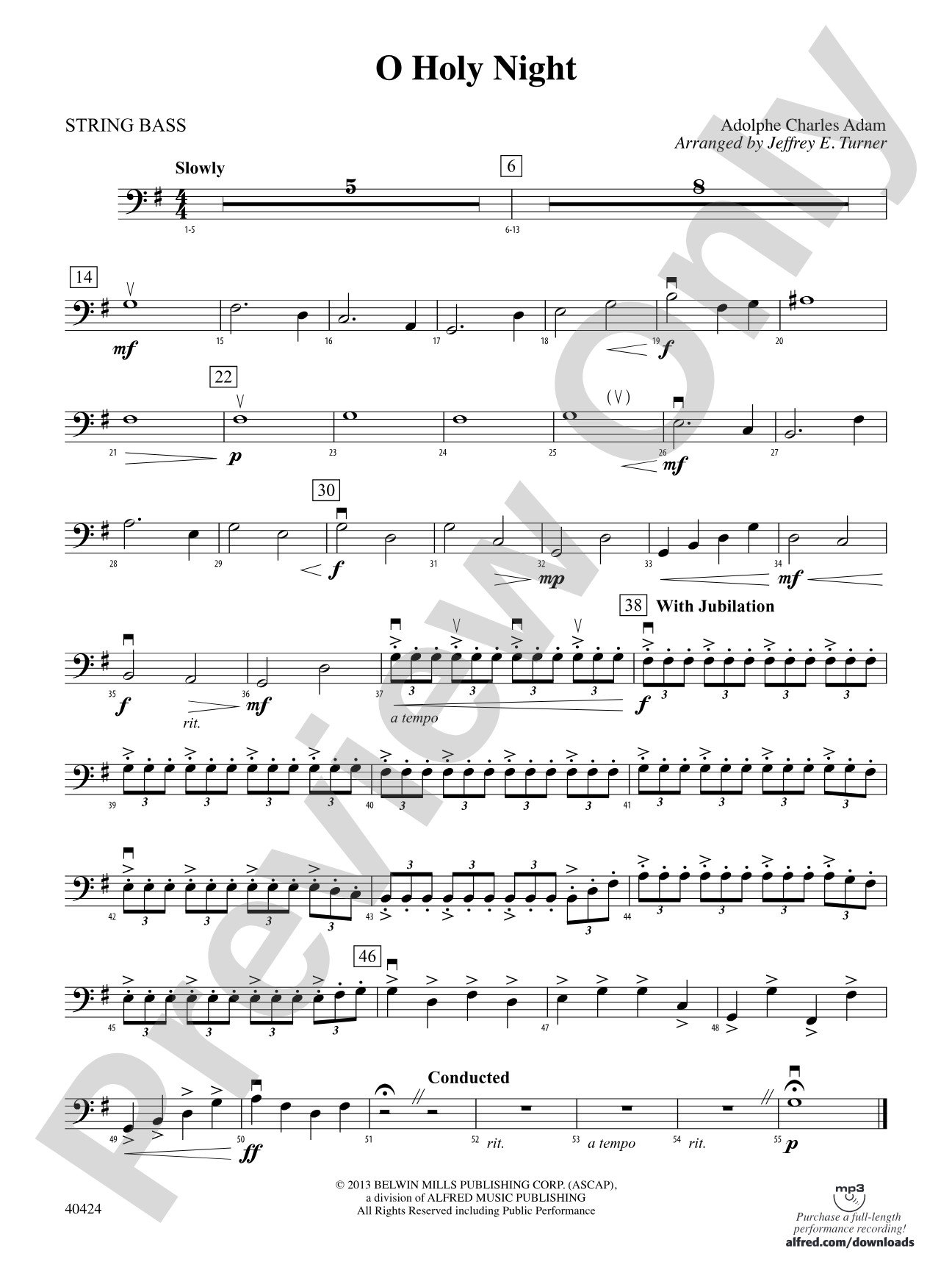 O Holy Night: String Bass