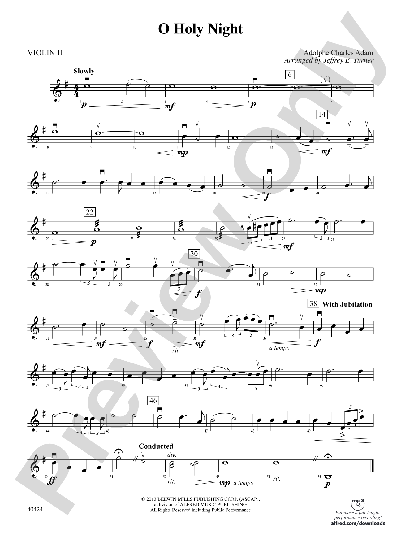 O Holy Night: 2nd Violin